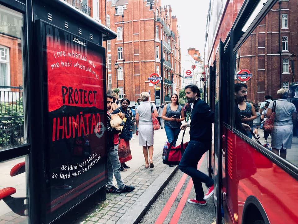 Protect Ihumātao signs appear in London streets