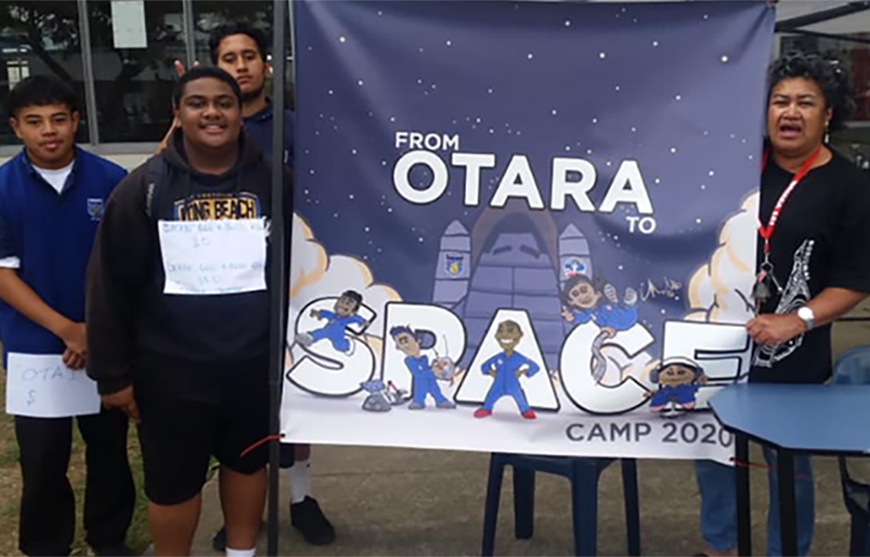 Friends and family front a fundraiser for the Otara Space Troopers. Photo: supplied