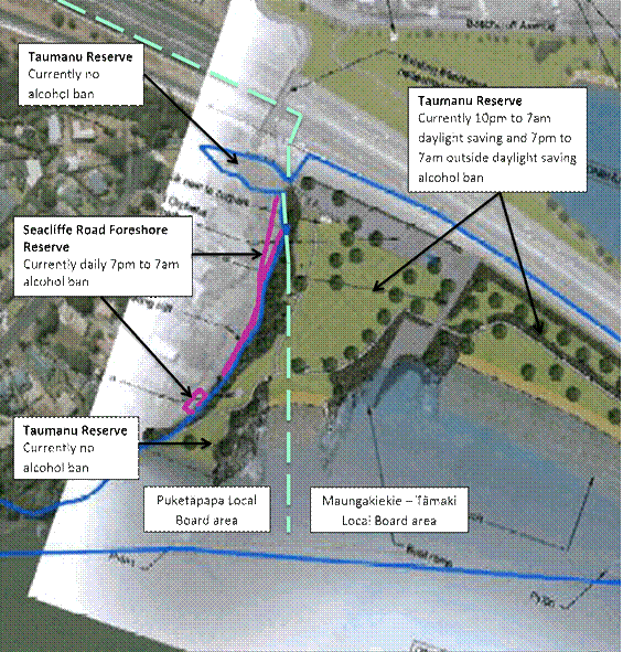 Outline of the new liquor ban area